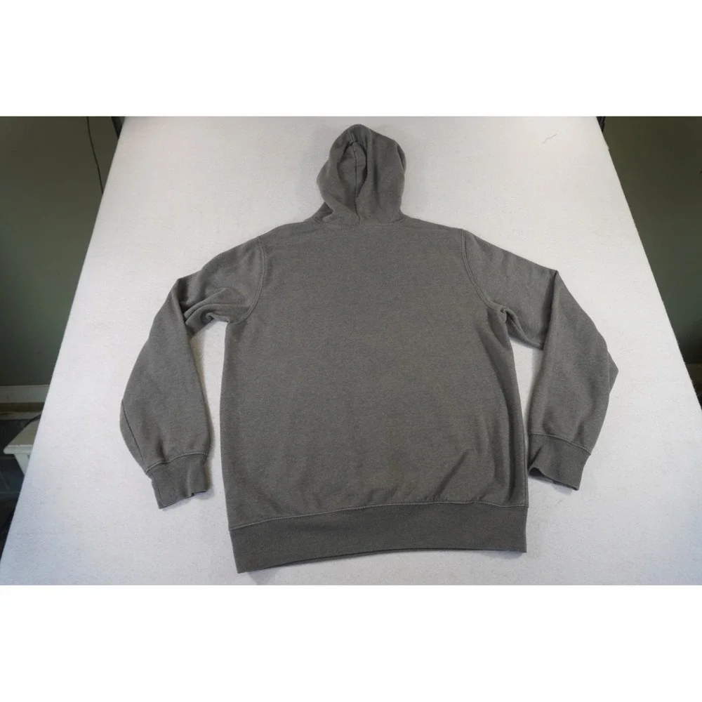 The North Face Hoodie Mens Medium Charcoal Gray Lined Graphic Kangaroo Pockets